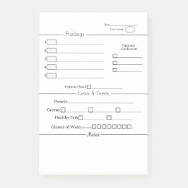 Minimalistisch 5 und 1 Food Tracker Post-it Klebezettel