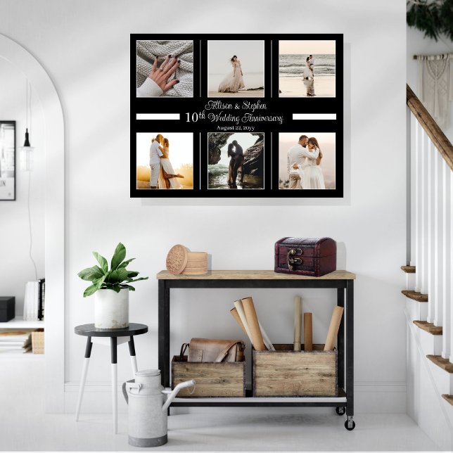 Minimalistisch 6 Foto 10. Hochzeitstag Leinwanddruck (Von Creator hochgeladen)