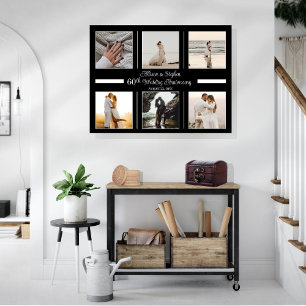 Minimalistisch 6 Foto 60. Hochzeitstag Leinwanddruck