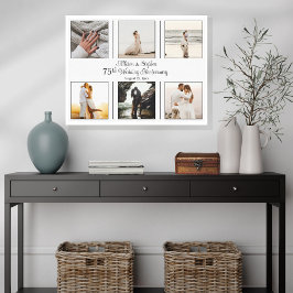 Minimalistisch 6 Foto 75. Hochzeitstag Leinwanddruck