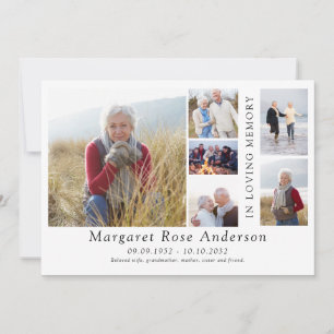 Minimalistisch 6 Foto Bereavement Beerdigung Danke Einladung