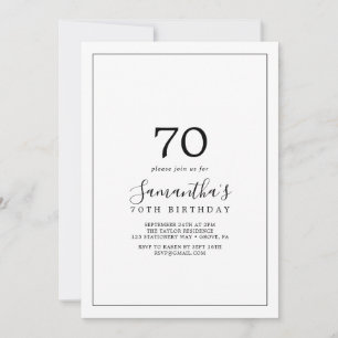 Minimalistisch 70. Geburtstag Einladung