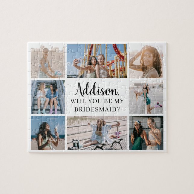 Minimalistisch 8 Foto Collage Bridesmaid Vorschlag (Horizontal)