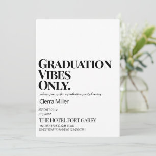 Minimalistisch "Abschluss Vibes Only Party Einladung
