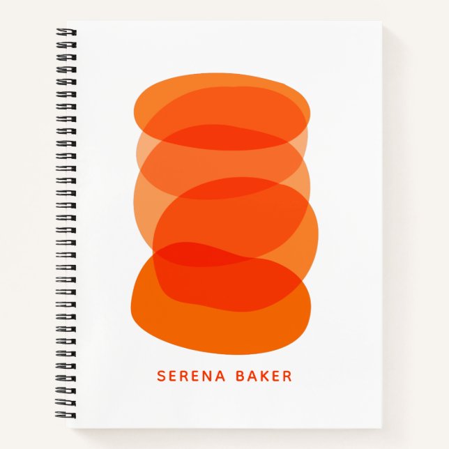 Minimalistisch Abstrakte Kunst Rotes Orange Person Notizbuch (Vorderseite)