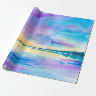 Minimalistisch abstrakte Landschaft: Meer, Himmel Geschenkpapier