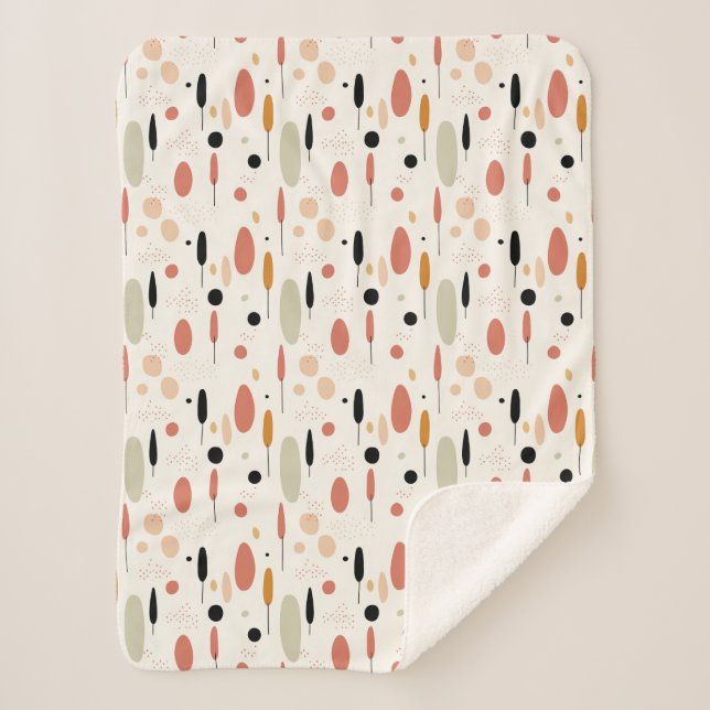 Minimalistisch Abstraktes Boho-Muster Sherpadecke (Vorderseite)