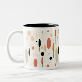 Minimalistisch Abstraktes Boho-Muster Zweifarbige Tasse