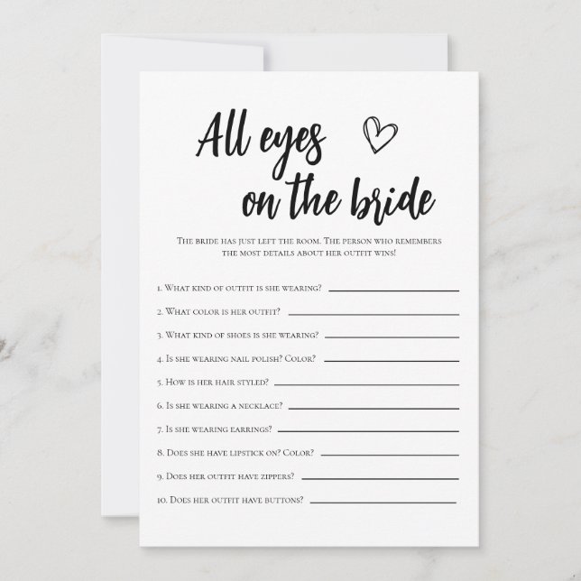 Minimalistisch alle Augen auf dem Bride-Brautparty Einladung (Vorderseite)