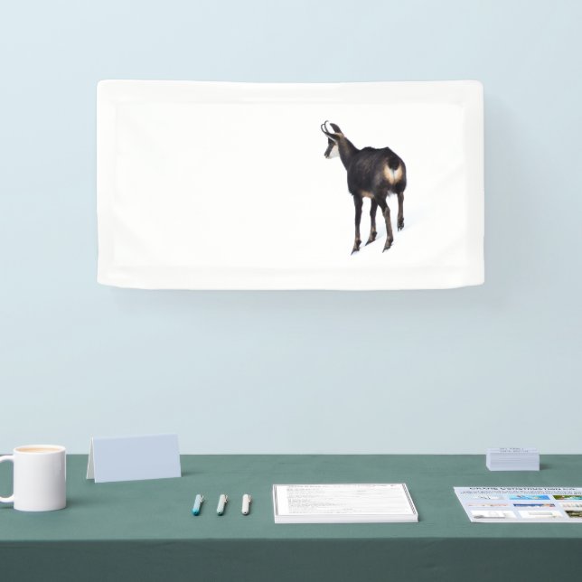 Minimalistisch Alpinistisches Gämse Bergziege auf  Banner (Messe)