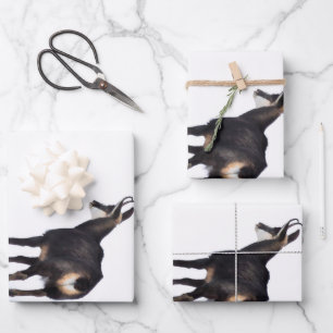 Minimalistisch Alpinistisches Gämse Bergziege auf  Geschenkpapier Set