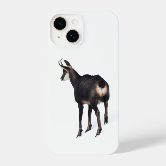 Minimalistisch Alpinistisches Gämse Bergziege auf  iPhone 14 Hülle (Rückseite)