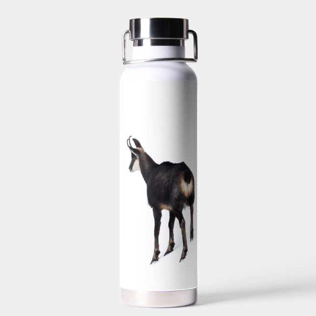 Minimalistisch Alpinistisches Gämse Bergziege auf  Trinkflasche (Rückseite)