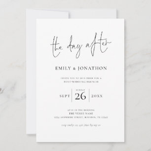 Minimalistisch am Tag nach der Hochzeit Brunch Einladung