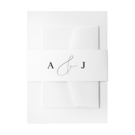 Minimalistisch Ampersand Monogram Wedding White Einladungsbanderole