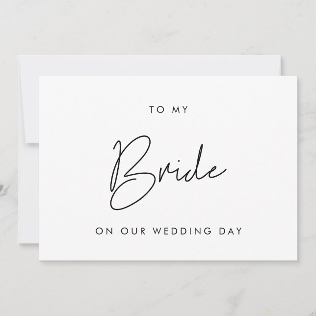 Minimalistisch an meine Braut auf unserer Hochzeit (Vorderseite)