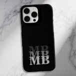 Minimalistisch-Anfängermonogramm iPhone 16 Pro Max Hülle<br><div class="desc">Black Minimalistisch Modern Initial Monogram Phone Case. Erstellen Sie Ihren eigenen personalisierten iPhone Case mit individuellem Anfangsnamen.</div>