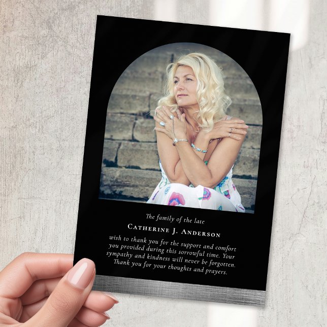 Minimalistisch Arch Memorial Foto Beileid Beerdigu Dankeskarte (Von Creator hochgeladen)