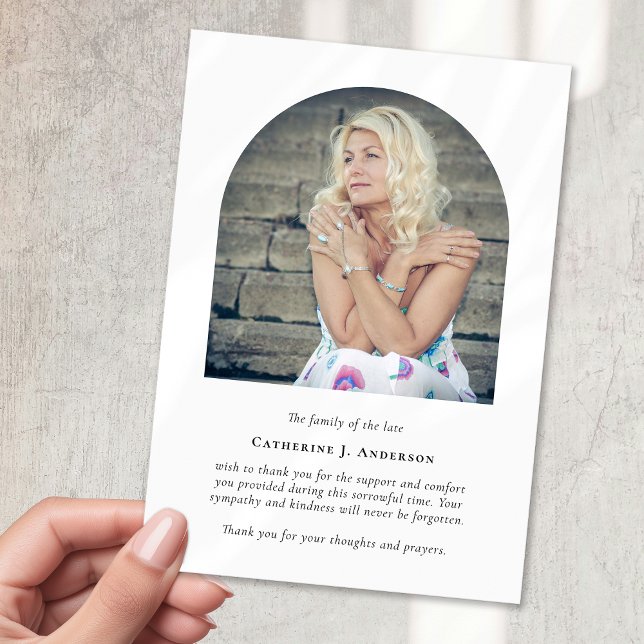 Minimalistisch Arch Memorial Foto Beileid Beerdigu Dankeskarte (Von Creator hochgeladen)