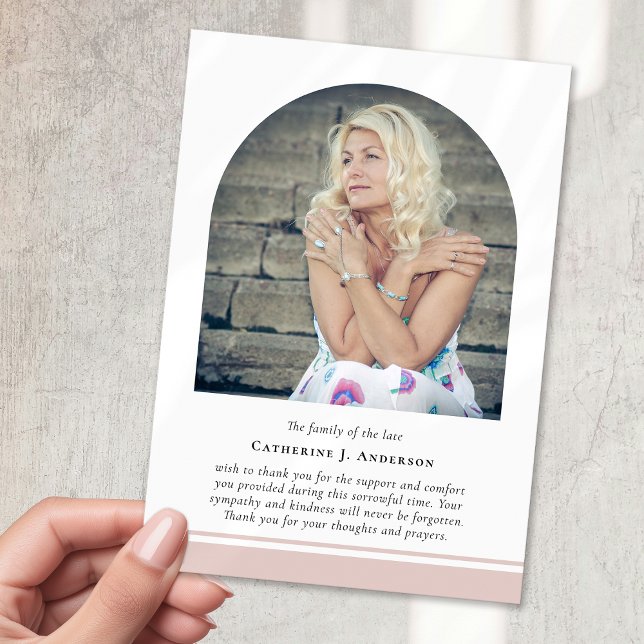 Minimalistisch Arch Memorial Foto Beileid Beerdigu Dankeskarte (Von Creator hochgeladen)