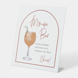 Minimalistisch Arch Mimosa Bar Table Sign Sockelschild