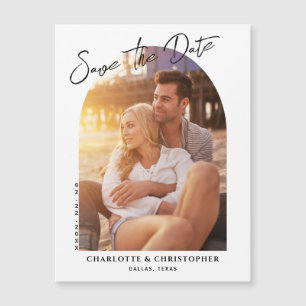 Minimalistisch Arch Save the Date Foto Magnetkarte