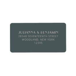 Minimalistisch Art Deco Aquamariner Pinselstrich C Adressaufkleber