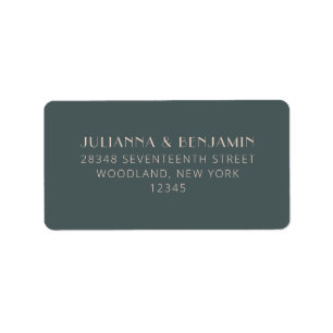 Minimalistisch Art Deco Aquamariner Pinselstrich C Adressaufkleber