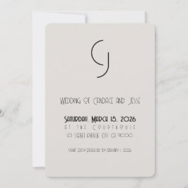 Minimalistisch Art Deco Wedding Main Einladung