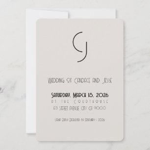 Minimalistisch Art Deco Wedding Main Einladung