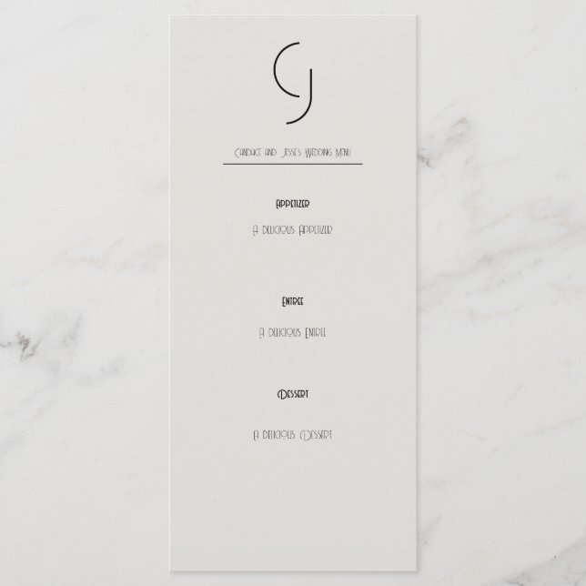 Minimalistisch Art Deco Wedding Main Einladung (Vorderseite)