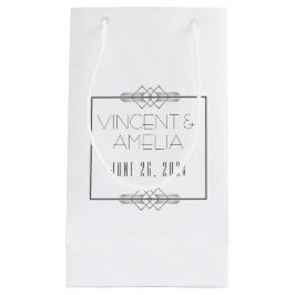 Minimalistisch Art Deco White Custom Wedding Kleine Geschenktüte