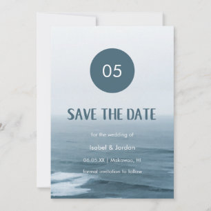 Minimalistisch Art Waves Beach Hochzeit Save the D Date