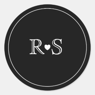 Minimalistisch | Aufkleber | Initialen | Schwarz