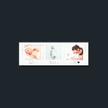Minimalistisch Baby Foto Trio Birth Keepake Leinwanddruck<br><div class="desc">Klassische und elegante Vorlage für 3 Fotos mit den Worten "live   lachen   Liebe" darunter,  personalisiert mit dem Namen und Geburtsdatum Ihres Babys oder für jeden Anlass.</div>