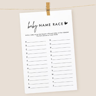 Minimalistisch Baby Name Race A - Z Game