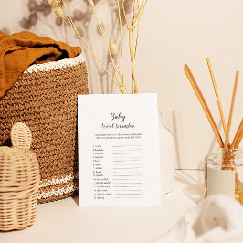 Minimalistisch Baby Shower Baby Word Scramble Game Flyer