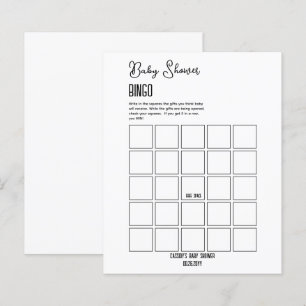 Minimalistisch Baby Shower Bingo