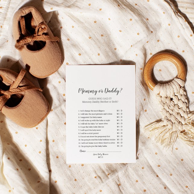 Minimalistisch Baby Shower Mommy oder Daddy Game F Flyer (Von Creator hochgeladen)