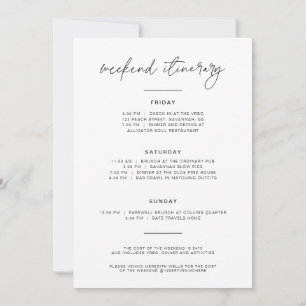 Minimalistisch Bachelorette Wochenende Einladung +