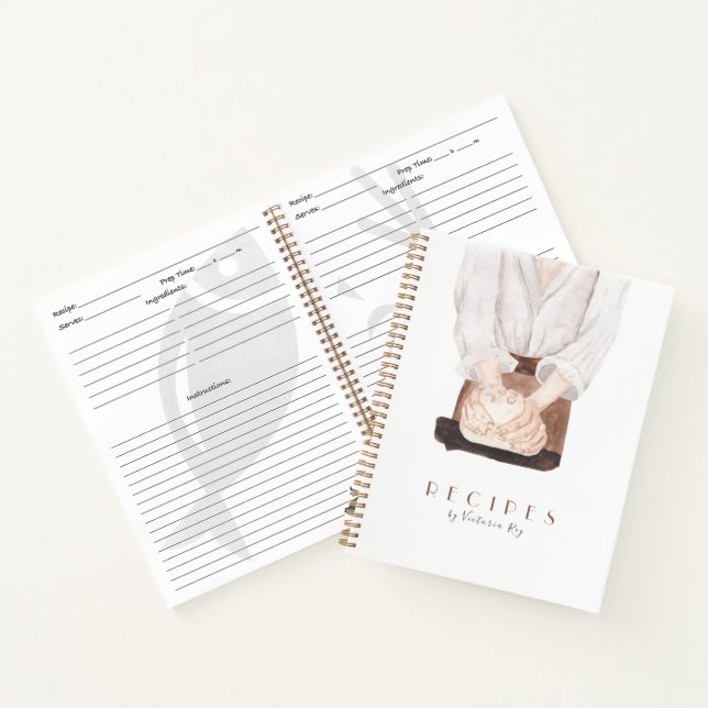 Minimalistisch | Bäckerei | Caterer | Rezept Notizbuch (Innenseite)
