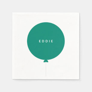 Minimalistisch Balloon   Grüne Geburtstagspartei d Serviette