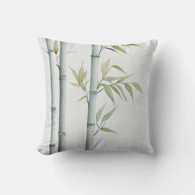 Minimalistisch Bamboo Botanisches Kissen (Vorderseite)