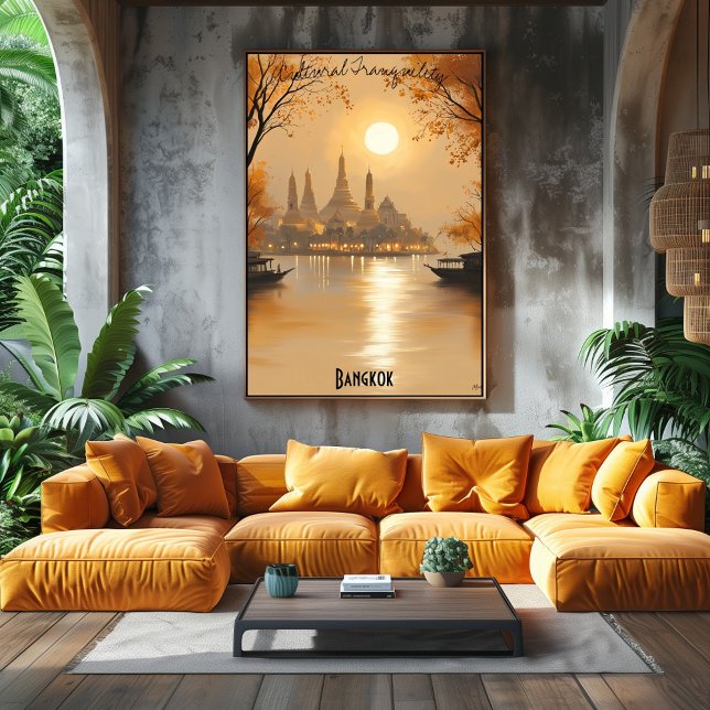 Minimalistisch Bangkok Skyline - Kunst in Thai Cit Poster (Von Creator hochgeladen)