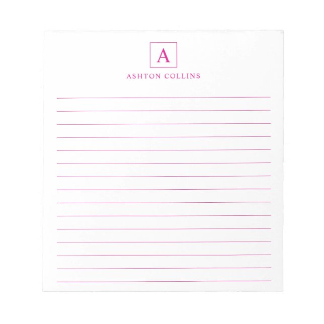 Minimalistisch Basic Magenta Notepad Notizblock (Vorderseite)