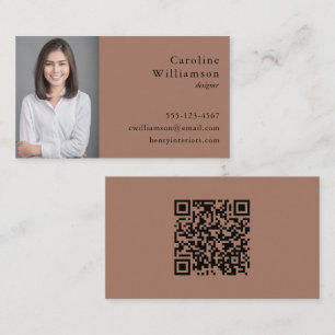 Minimalistisch Basic Mocha Brown Berufliches Foto Visitenkarte