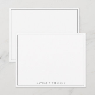 Minimalistisch Basic Personalisiert Gray Stationer Mitteilungskarte