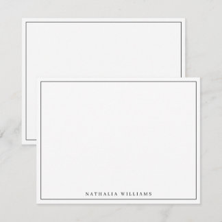 Minimalistisch Basic Personalize Black Stationery Mitteilungskarte