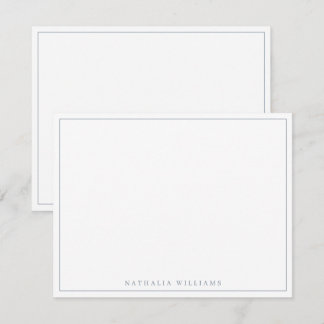 Minimalistisch Basic Personalize Dusty Blue Statio Mitteilungskarte