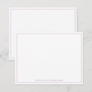 Minimalistisch Basic Personalize Lavender Statione Mitteilungskarte